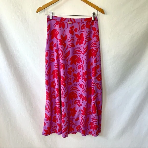 Billabong Peachy Keen Matching Pink Hawaiian Floral Skirt Set - Picture 9 of 16